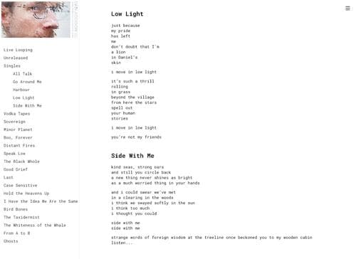 daniel-addison-lyrics-archive screenshot